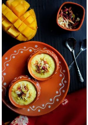 A picture of Mango phirni.