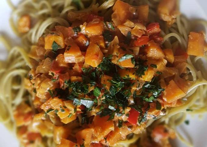 Vegetales en salsa sin tomate para acompañar Pastas Receta de Nutrim -  Recetas Saludables- Cookpad