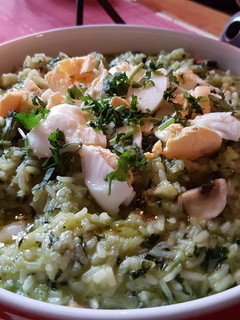 Una foto de Risotto de Espinacas y Marisco