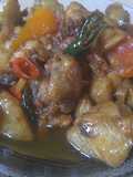 Oseng brutu tauco pedas
