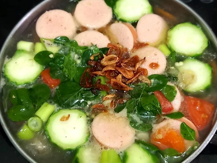 Cara Gampang Membuat Resep Sup pelangi kelor sosis yang Bikin Ngiler Anti Ribet, Menggugah Selera