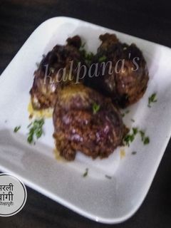 भरली वांगी (कोल्हापुरी) (bharli vangi recipe in marathi) रेसिपी चे मुख्य फोटो