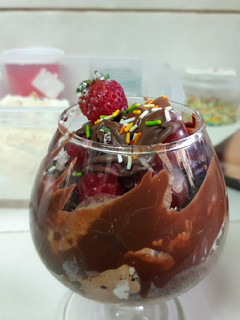 A picture of Ice cream and Berry Parfait.