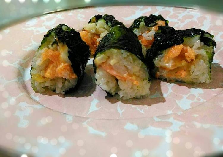 Resep Sushi salmon simple 🎉🍣🍣😍 Anti Gagal