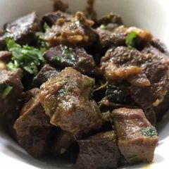 A picture of Fry kaleji masala.