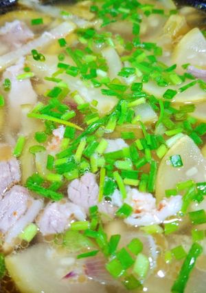 Hình của món Canh Bầu Chua Nấu Tôm Thịt.