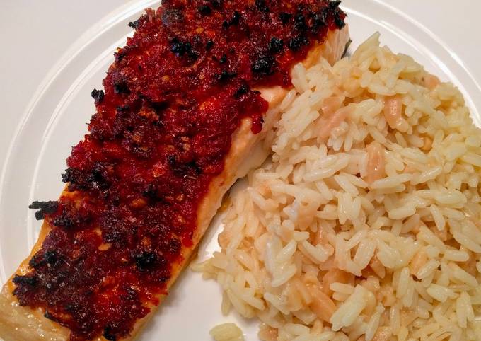Simple Way to Prepare Favorite Salmon with Sun-Dried Tomatoes and Garlic