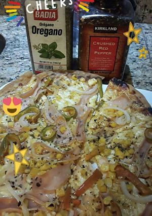 Una foto de Pizza vegetariana