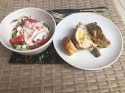 Una foto de pechuga rellena airfryer