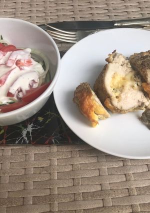 Una foto de Pechugas rellenas con quesos - #keto
