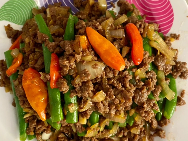 Langkah Gampang Menyiapkan Resep  Tumis buncis daging sapi yang Bikin Ngiler, Menggugah Selera