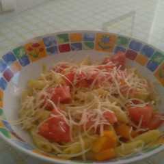 Una foto de Pasta con calabaza al curry