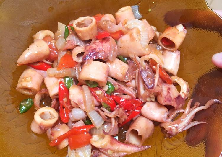 Resep Cumi asin pelangi Lezat