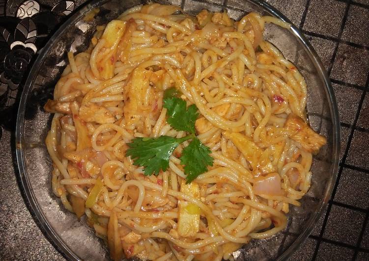 Recipe of Homemade Spicy chicken spaghetti