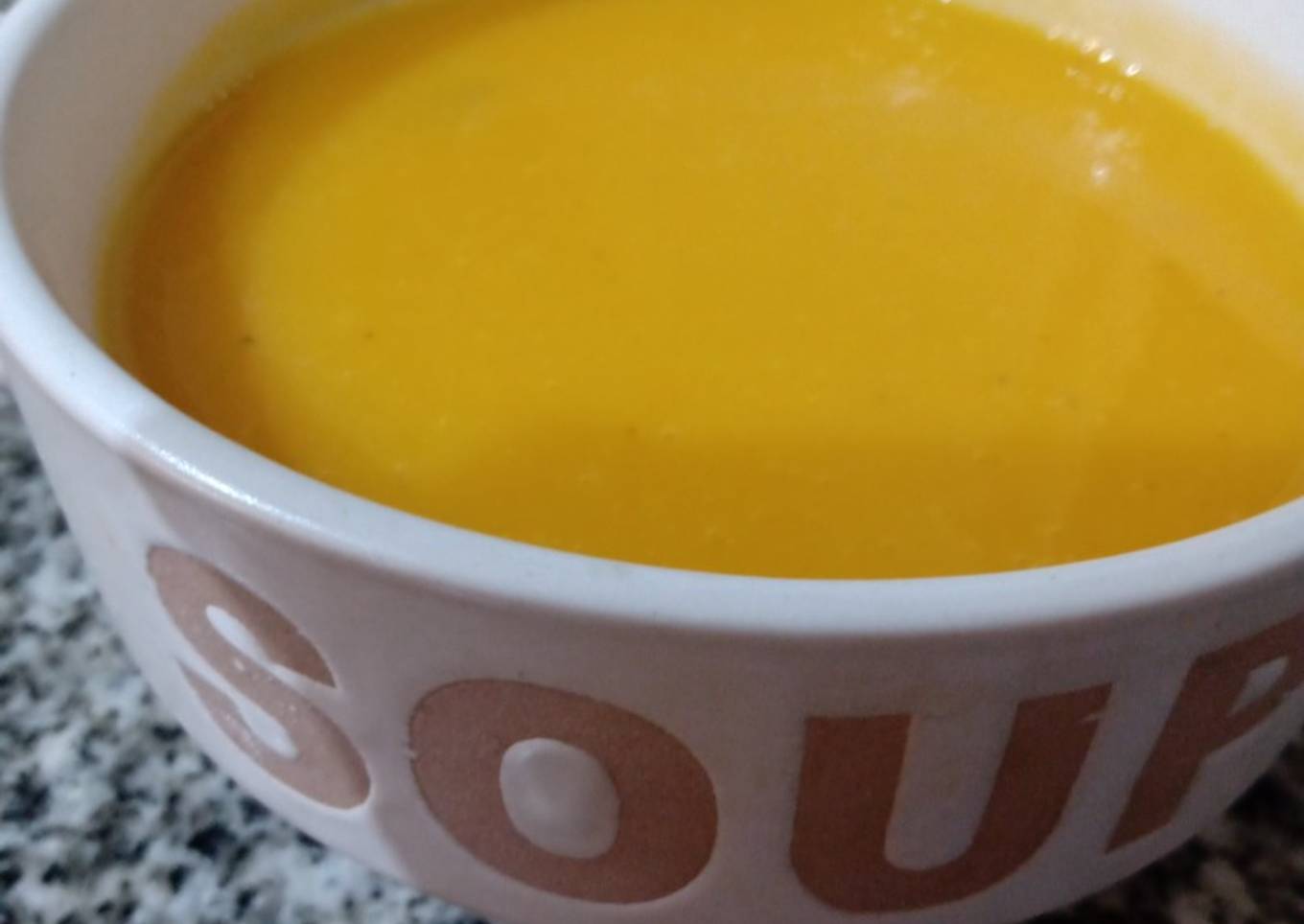 Sopa crema light de calabaza y jengibre