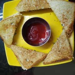 A picture of Mushroom filled sandwich exam time recipes.