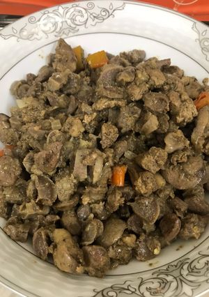 صورة لوصفة كبدة وقوانص الدجاج الاصلية