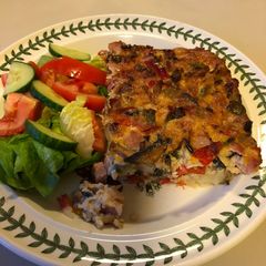 A picture of Ham, Shallot & Mushroom Frittata.