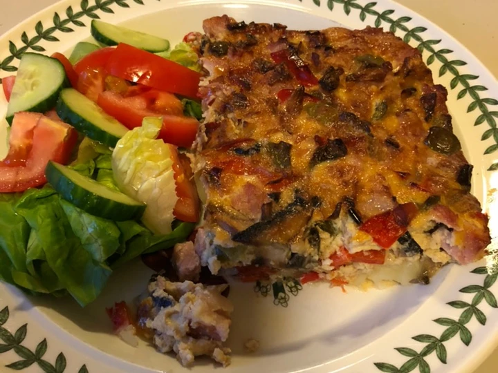 Recipe Ham, Shallot &amp;amp; Mushroom Frittata the So Delicious Perfect