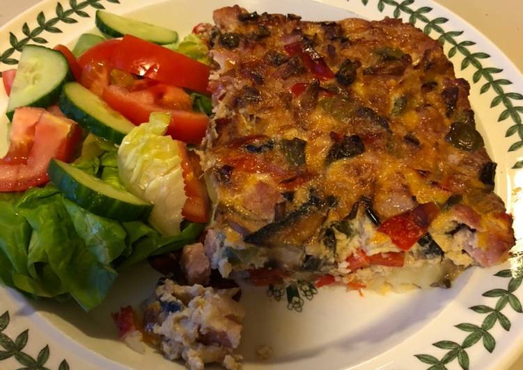 Recipe of Any-night-of-the-week Ham, Shallot &amp; Mushroom Frittata