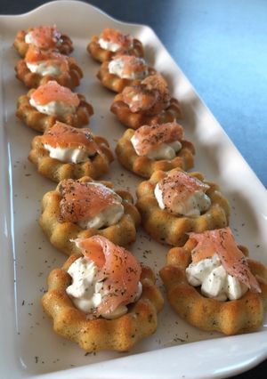 Une photo de Bouchée apéritif au fromage et saumon