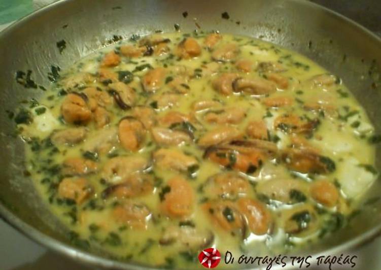 Easiest Way to Prepare Homemade Mussels saganaki with mustard