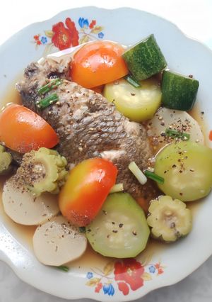 Hình của món Cá rô kho củ quả.