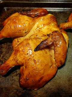 A picture of Grilled Honey-Glazed Cornish Hens.