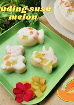 Foto resep Puding susu melon
