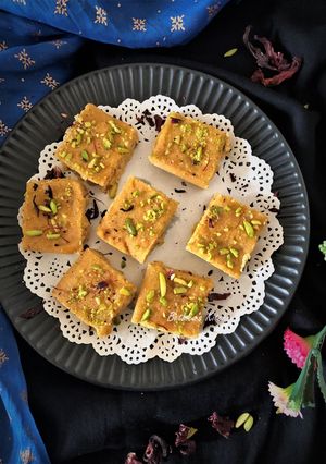 A picture of Ande Ki Burfi (Egg Dessert - Hyderabadi style).