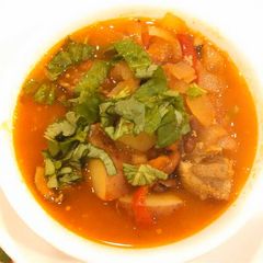 A picture of Pork rib Chili Soup 猪排番茄北白豆汤#whole food##meal soup#.