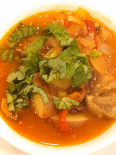 A picture of Pork rib Chili Soup 猪排番茄北白豆汤#whole food##meal soup#.