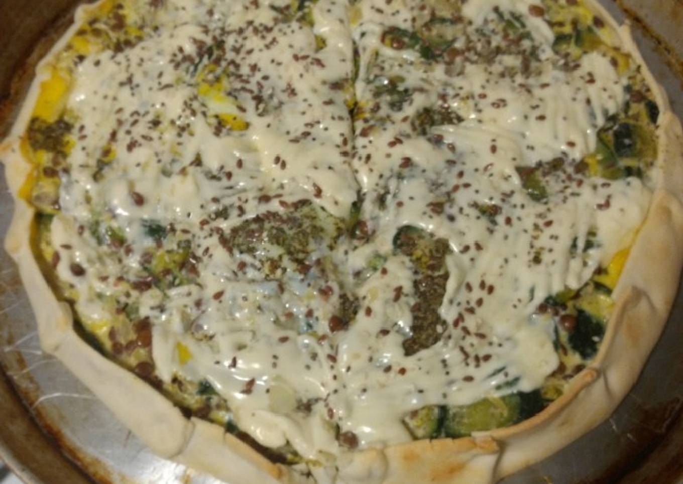 Tarta de zapallitos y lentejas