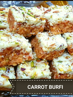 A picture of Carrot Burfi 🥕.