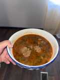 Meatball Wedding Soup in Guajillo Chipotle Stew