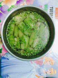 Hình của món Canh mướp lá hẹ.