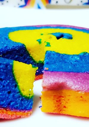 A picture of Rainbow cake.