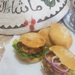 Home made veggie and meat burgers A picture of Home made veggie and meat burgers.