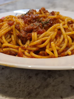 Una foto de Linguine con cava y sobreasada