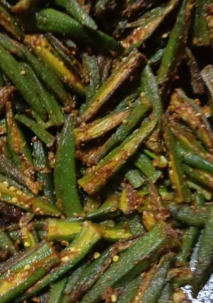 A picture of Kurkuri bhindi.