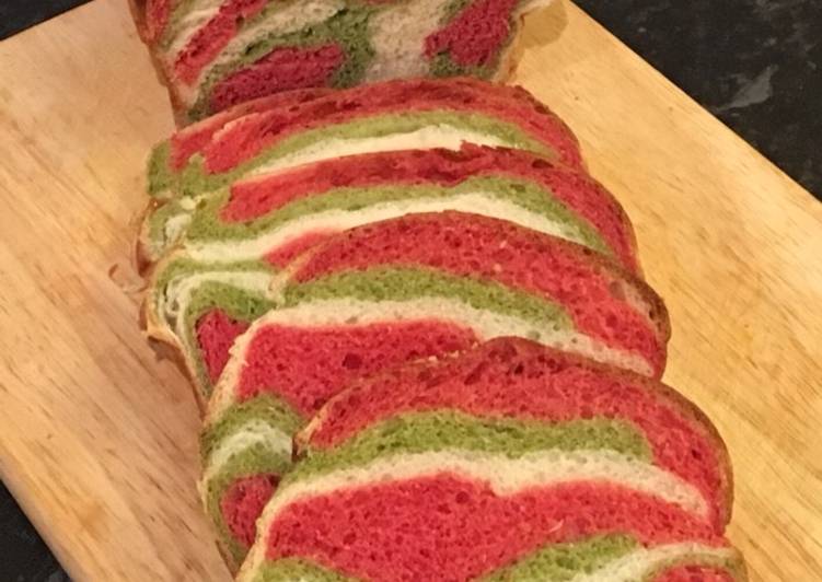 Simple Way to Make Perfect Tricolour bread loaf