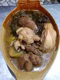ไก่ ตับไก่ ต้มผักกาดดอง