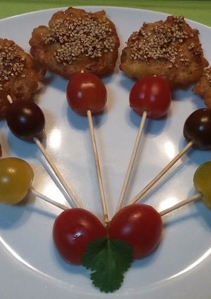 Una foto de Buñuelos de rape y piña