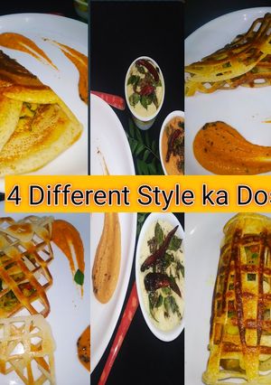 A picture of Four Different Style ka Instant Dosa Recipe.