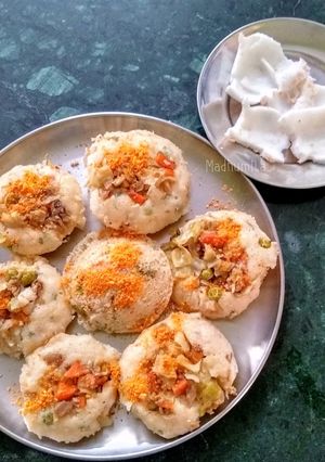 A picture of Masala Rice Idlies.