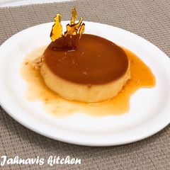 Caramel custard pudding A picture of Caramel custard pudding.