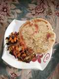 Turkish flat bread with suya source