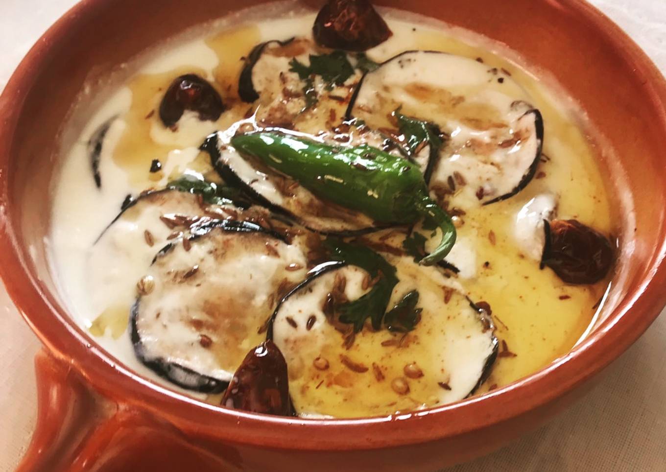 Baingan ka bharta #grilled brinjal (eggplant) in salty yougart