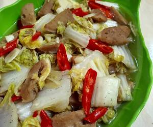 Resep mudah Tumis Sawi Putih Bakso Mantul Banget