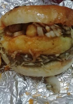 A picture of Pav sandwich with a twist.